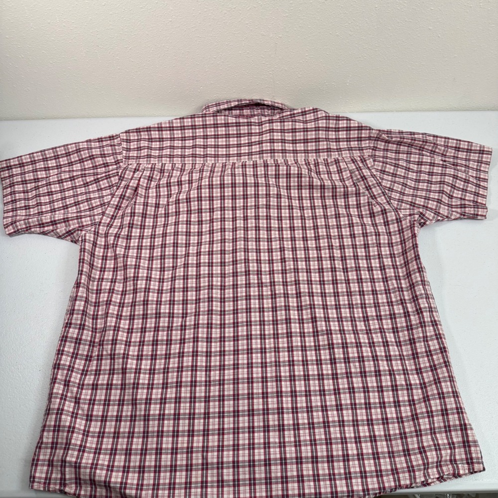Wrangler Hero Mens Red Tartan Plaid Short Sleeve Button Up Shirt Size LG Casual‎ - Picture 2 of 9